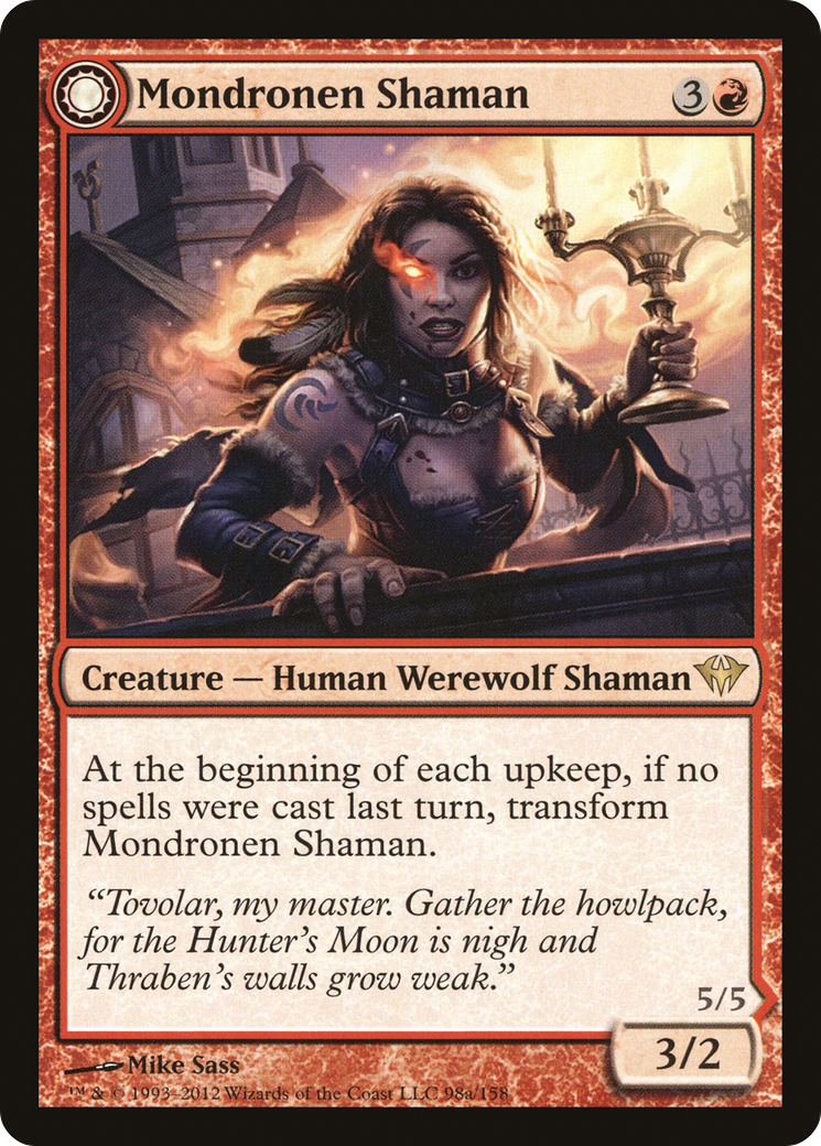 Chaman Mondronen // Chasseur de mages de Tovolar (DKA-098) - Ascension sombre : (Transformation double face) Foil 