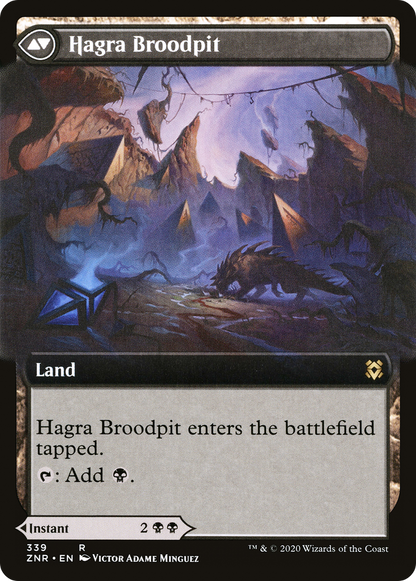 Hagra Mauling // Hagra Broodpit (ZNR-339) - Zendikar Rising : (Extended Art) Foil 