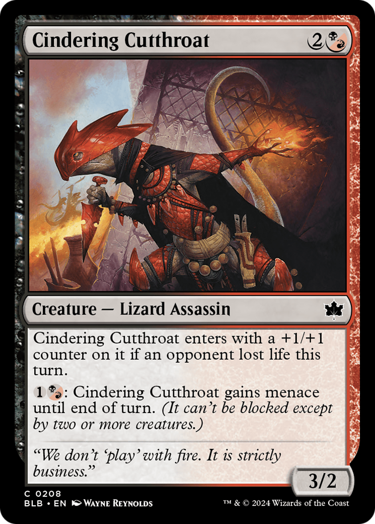 Cindering Cutthroat (BLB-208) - Feuille Bloomburrow 