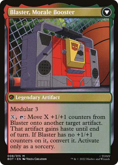 Blaster, Combat DJ // Blaster, Morale Booster (BOT-008) - Transformers : (convertdfc) 