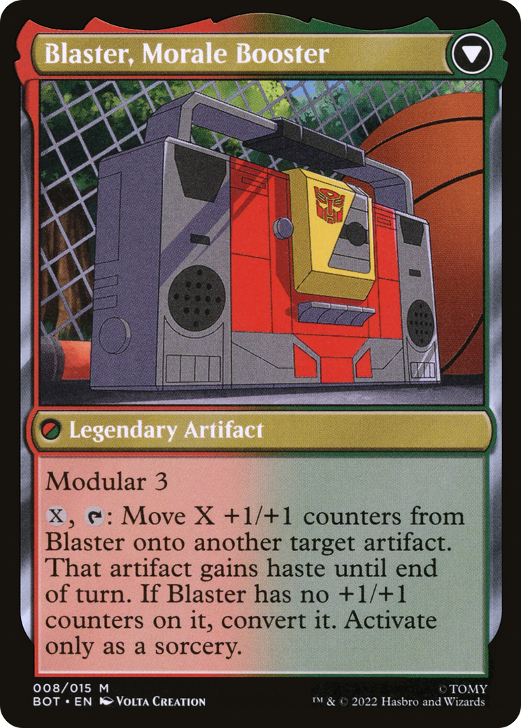 Blaster, Combat DJ // Blaster, Morale Booster (BOT-008) - Transformers : (convertdfc) 