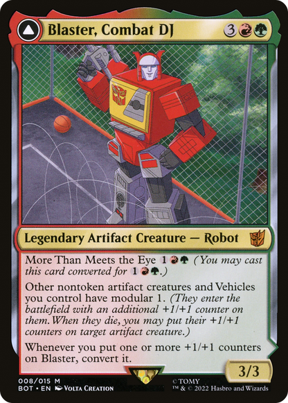Blaster, Combat DJ // Blaster, Morale Booster (BOT-008) - Transformers : (convertdfc) 
