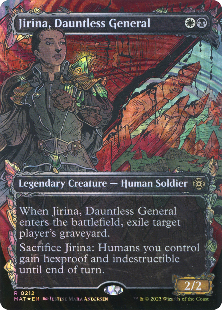 Jirina, Dauntless General (Halo Foil) (MAT-212) - March of the Machine: The Aftermath: (Showcase) (Borderless) Foil