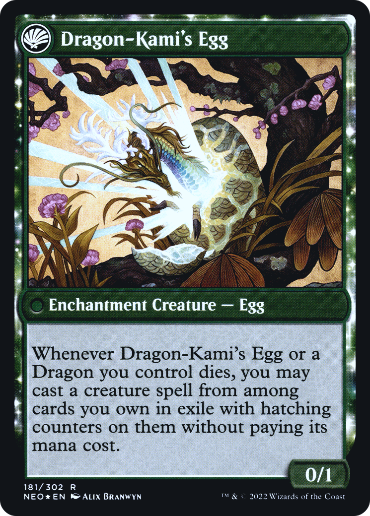 Le Dragon-Kami Réincarné // L'Œuf du Dragon-Kami (PNEO-181S) - Kamigawa: Neon Dynasty Promos : (fandfc) Foil 
