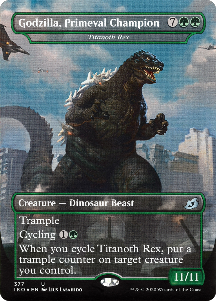 Godzilla, Primeval Champion - Titanoth Rex (IKO-377) - Ikoria: Lair of Behemoths / Godzilla, Primeval Champion (Borderless)