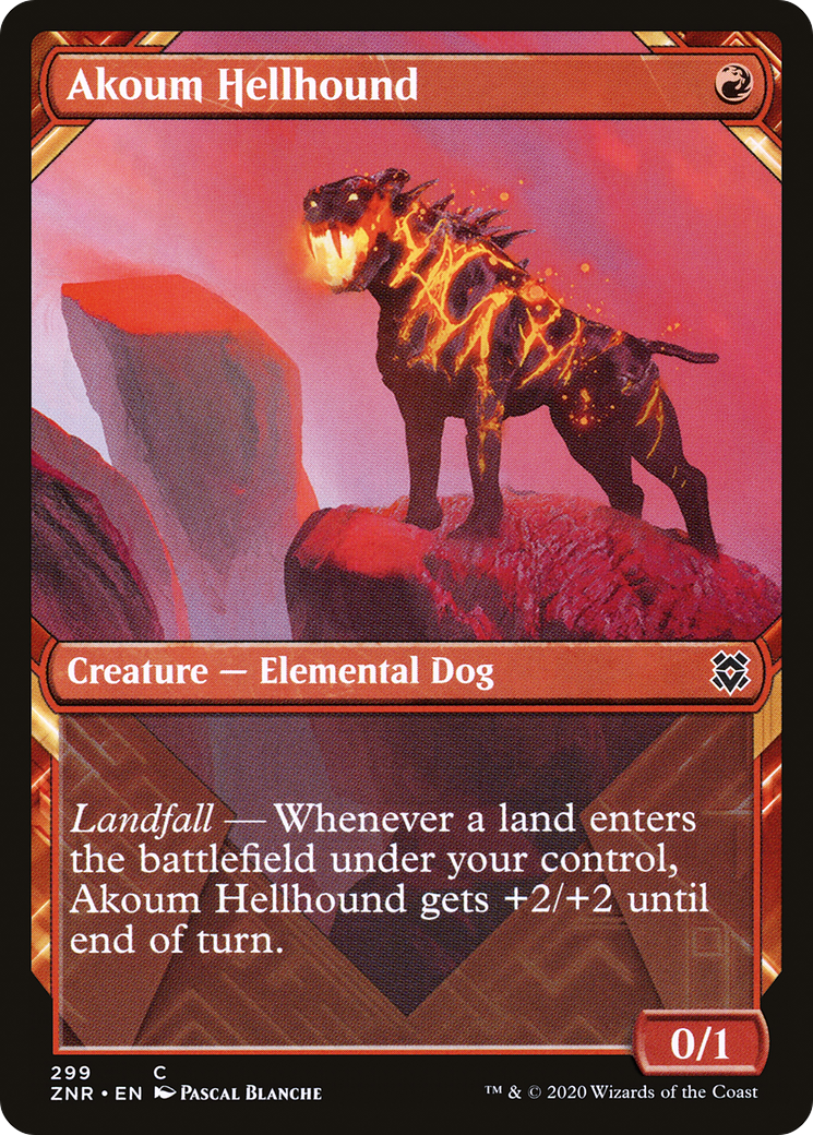 Akoum Hellhound (ZNR-299) - Zendikar Rising : (Présentation) Foil 