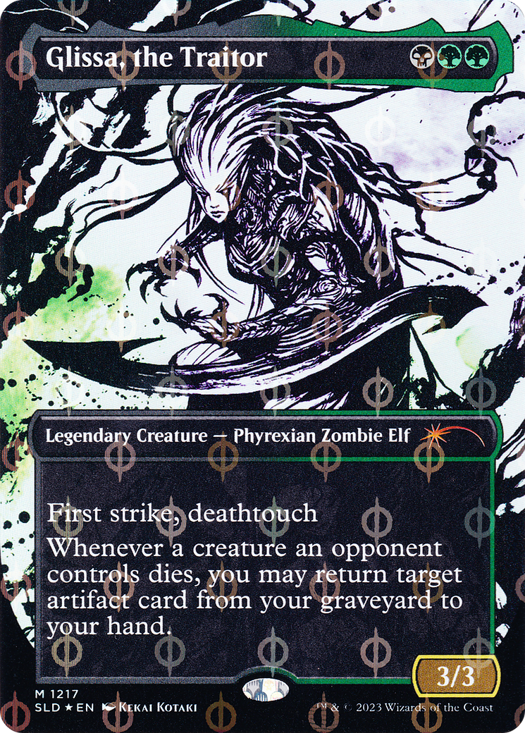 Glissa, the Traitor (Step-and-Compleat Foil) (SLD-1217) - Secret Lair Drop (Borderless) Foil