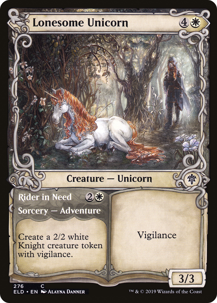 Licorne solitaire // Cavalier en détresse (ELD-276) - Le Trône d'Eldraine : (Vitrine) 
