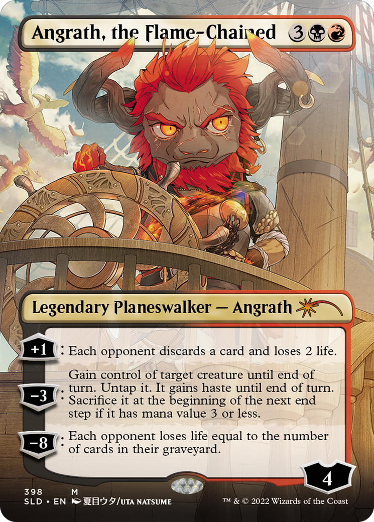Angrath, the Flame-Chained (Borderless) (SLD-398) - Secret Lair Drop (Borderless)