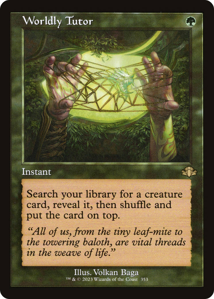 Worldly Tutor (Retro Frame) (DMR-353) - Dominaria Remastered