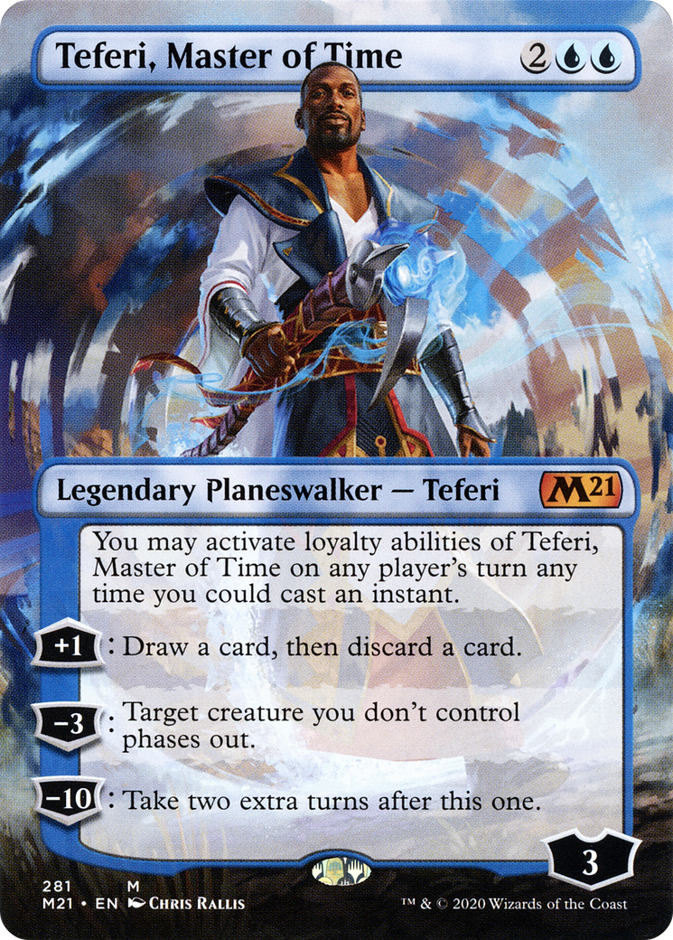 Teferi, Master of Time (Borderless) (M21-281) - Core Set 2021 (Borderless) Foil