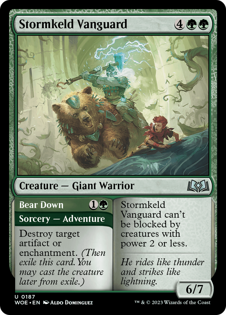Avant-garde de Stormkeld // Bear Down (WOE-187) - Feuille Wilds of Eldraine 