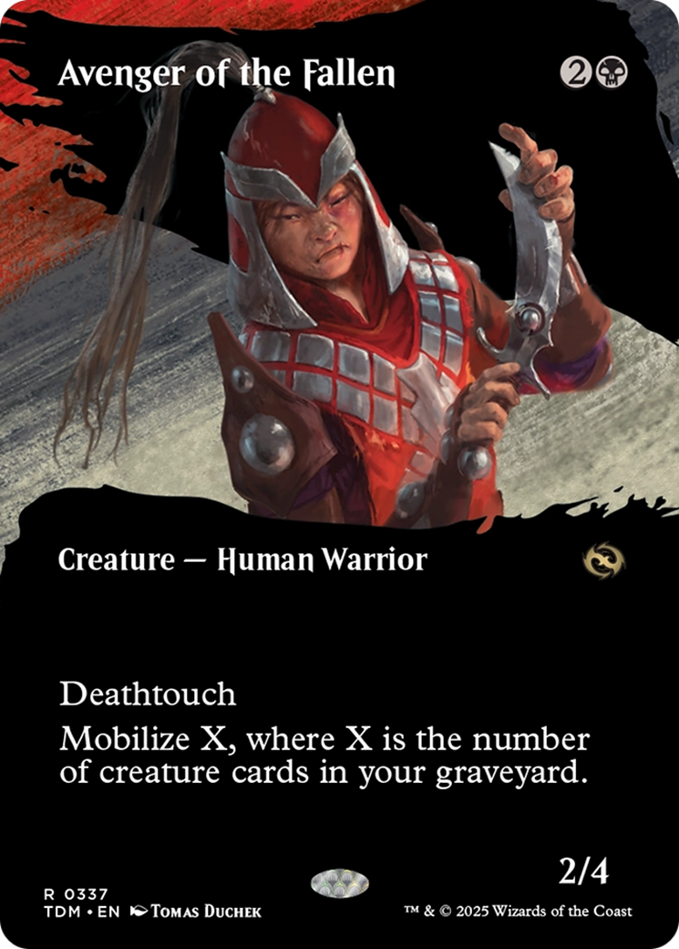 Avenger of the Fallen (Borderless) (TDM-337) - Tarkir : Dragonstorm Foil 