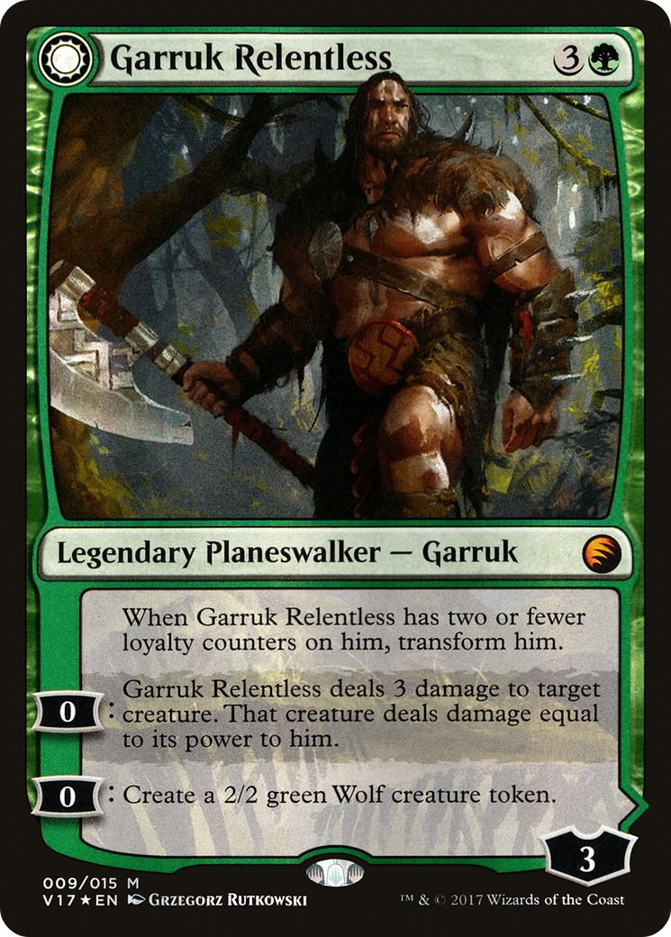 Garruk Implacable // Garruk, le Maudit du Voile (V17-009) - From the Vault : Transformation : (Transformation Double Face) Foil 