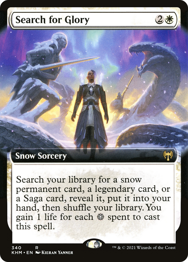 À la recherche de la gloire (KHM-340) - Kaldheim : (Extended Art, neige) 