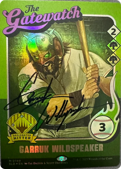 Garruk Wildspeaker (749) (Autographed) (SLD-749) - Secret Lair Drop: (Full Art) (Borderless) Foil