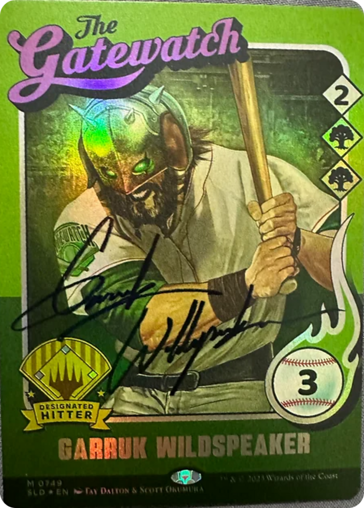 Garruk Wildspeaker (749) (Autographed) (SLD-749) - Secret Lair Drop: (Full Art) (Borderless) Foil