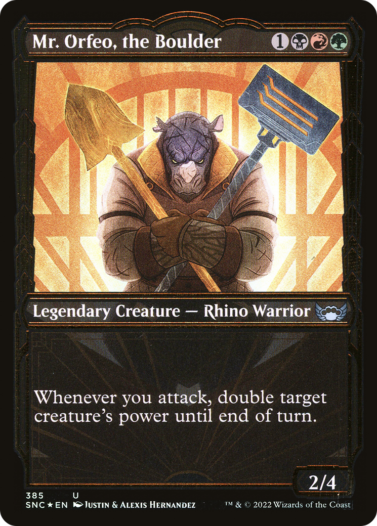 Mr. Orfeo, the Boulder (Gilded Foil) (SNC-385) - Streets of New Capenna: (Showcase) Foil