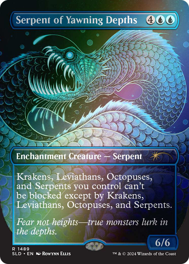 Serpent of Yawning Depths (Rainbow Foil) (SLD-1489★) - Secret Lair Drop (Borderless) Foil