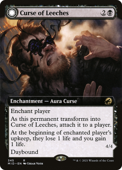 Curse of Leeches (Extended Art) (MID-345) - Innistrad: Midnight Hunt: (Extended Art, Double Faced Transform) Foil