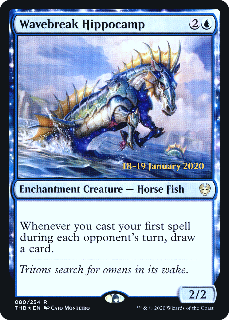 Wavebreak Hippocamp (PRE-80S) - Theros Beyond Death Promos: (enchantment) Foil