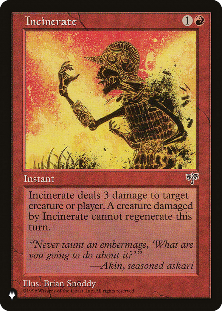 Incinerate (LIST-MIR-184) - The List