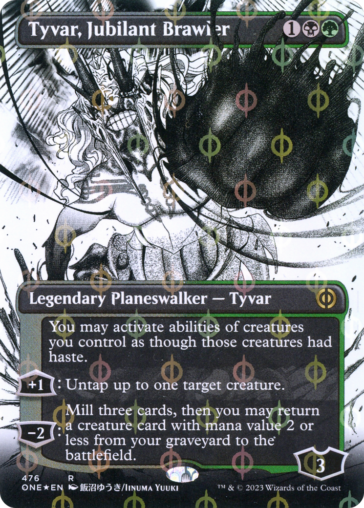 Tyvar, Jubilant Brawler (ONE-476) - Phyrexia : All Will Be One : (Showcase) (Borderless) Foil 
