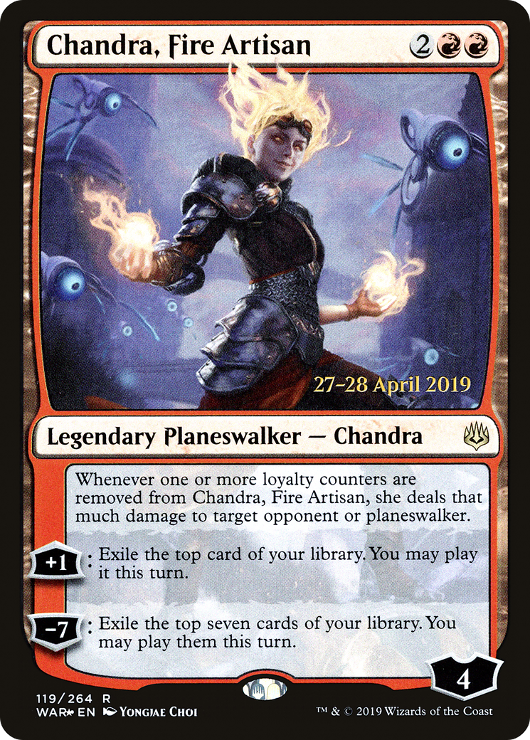 Chandra, Fire Artisan (PRE-119S) - War of the Spark Promos Foil