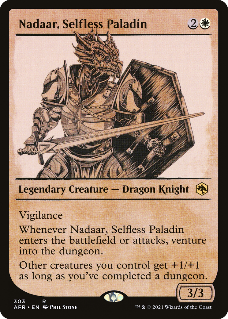 Nadaar, Selfless Paladin (Showcase) (AFR-303) - Adventures in the Forgotten Realms: (Showcase) Foil