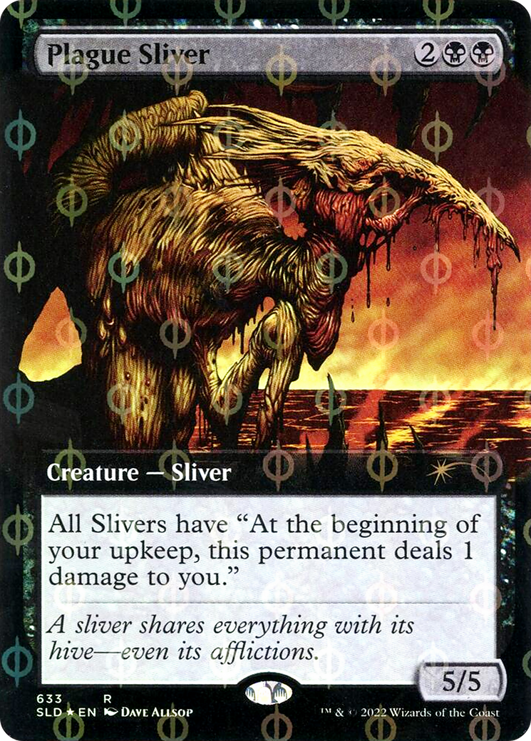 Plague Sliver (Extended Art) (Step-and-Compleat Foil) (SLD-633Φ) - Secret Lair Drop: (Extended Art) Foil