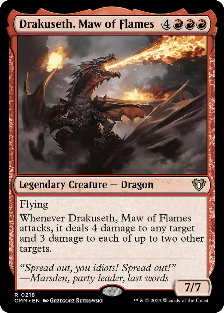 Drakuseth, Gueule de Flammes (CMM-218) - Commander Masters Foil 