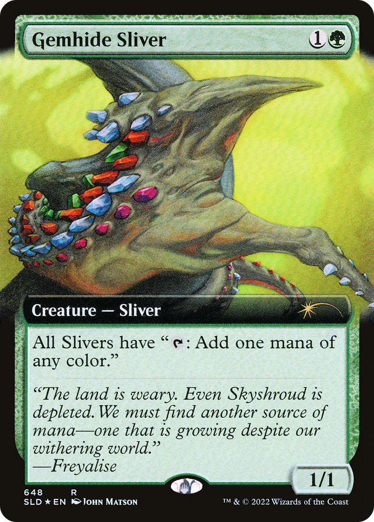 Gemhide Sliver (Extended Art) (SLD-648) - Secret Lair Drop: (Extended Art) Foil