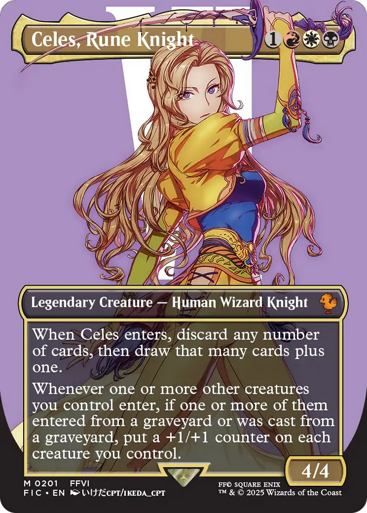Celes, Rune Knight (Borderless) (FIC-201) - Commander: FINAL FANTASY (Borderless) Foil