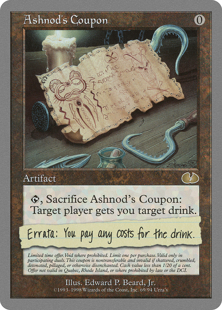 Coupon d'Ashnod (UGL-069) - Décollé
