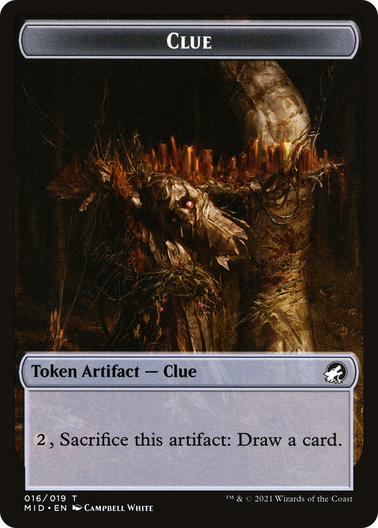Clue (TMID-016) - Innistrad: Midnight Hunt Tokens