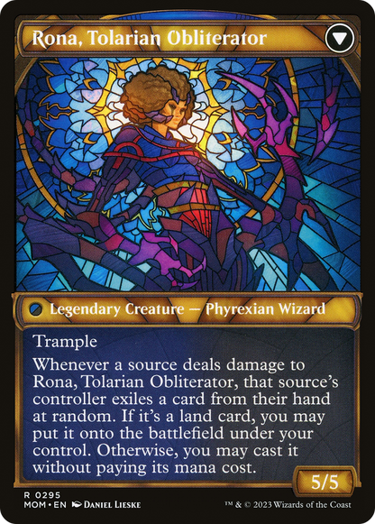 Rona, Héraut de l'Invasion // Rona, Oblitérateur Tolarian (MOM-295) - Marche de la Machine : (Vitrine) Foil 
