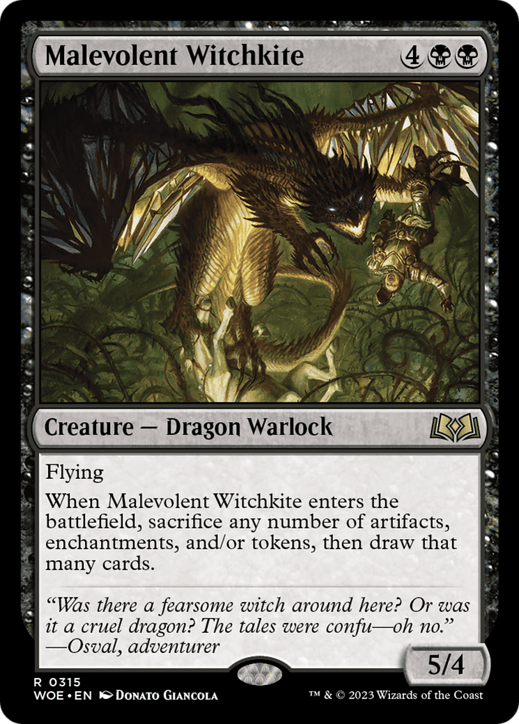 Cerf-volant malveillant (WOE-315) - Feuille d'aluminium Wilds of Eldraine 