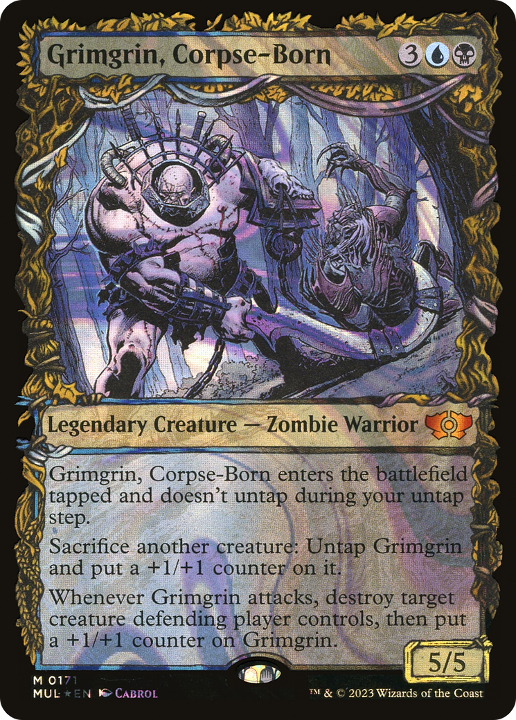 Grimgrin, Corpse-Born (Halo Foil) (MUL-171) - Multiverse Legends: (Showcase) Foil
