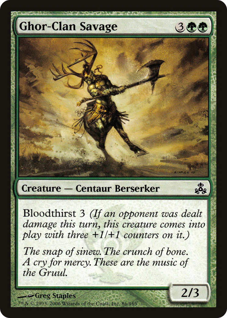 Ghor-Clan Sauvage (GPT-086) - Feuille du Pacte des Guildes 