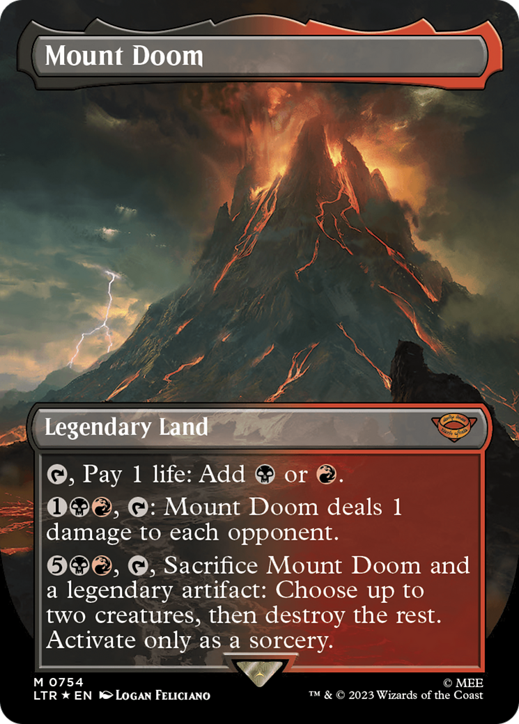 Mount Doom (Borderless) (Surge Foil) (LTR-754) - The Lord of the Rings: Tales of Middle-earth (Borderless) Foil