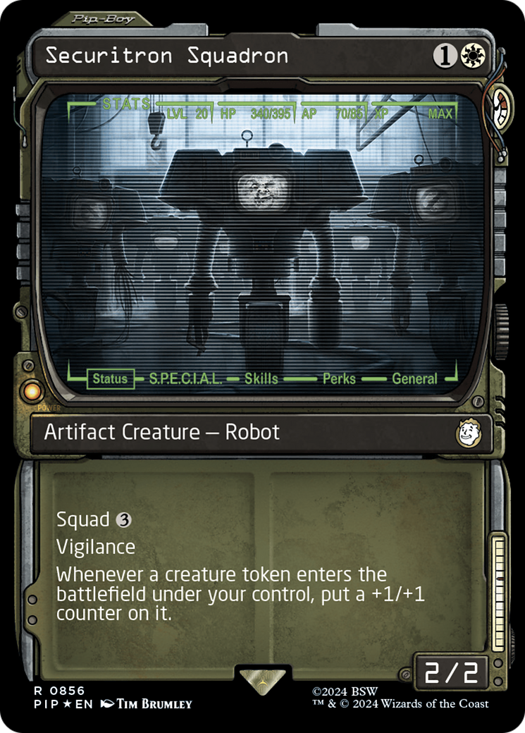 Securitron Squadron (Showcase) (Surge Foil) (PIP-856) - Fallout: (Showcase) Foil