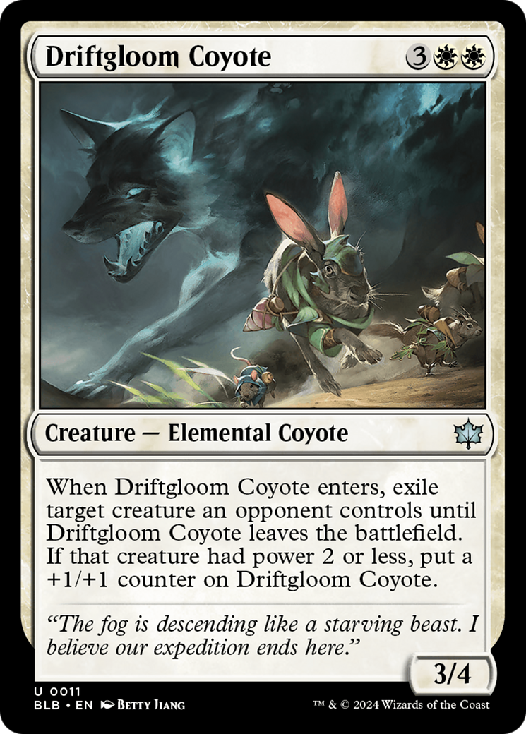 Coyote Driftgloom (BLB-011) - Feuille Bloomburrow 