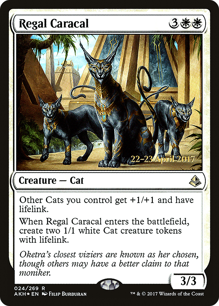 Regal Caracal (PAKH-24S) - Feuille promotionnelle d'Amonkhet