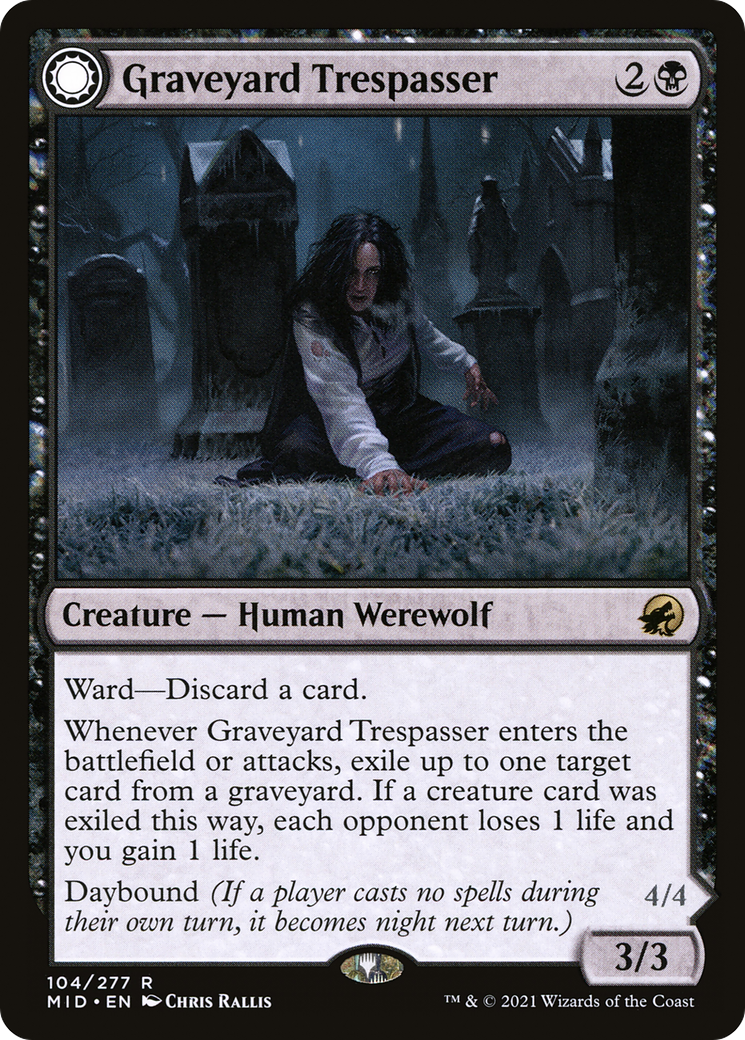 Graveyard Trespasser (MID-104) - Innistrad: Midnight Hunt: (Double Faced Transform)
