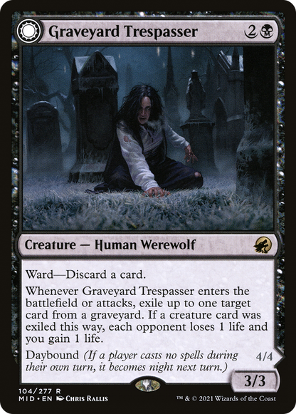 Graveyard Trespasser (MID-104) - Innistrad: Midnight Hunt: (Double Faced Transform)