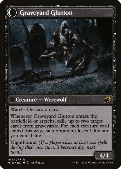 Graveyard Trespasser (MID-104) - Innistrad: Midnight Hunt: (Double Faced Transform)