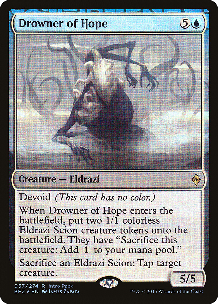 Drowner of Hope (UMP-057) - Battle for Zendikar Promos: (devoid) Foil