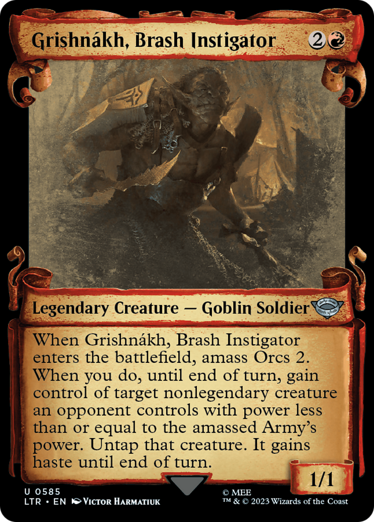 Grishnakh, Brash Instigator (Showcase Scrolls) (LTR-585) - The Lord of the Rings: Tales of Middle-earth: (Showcase)