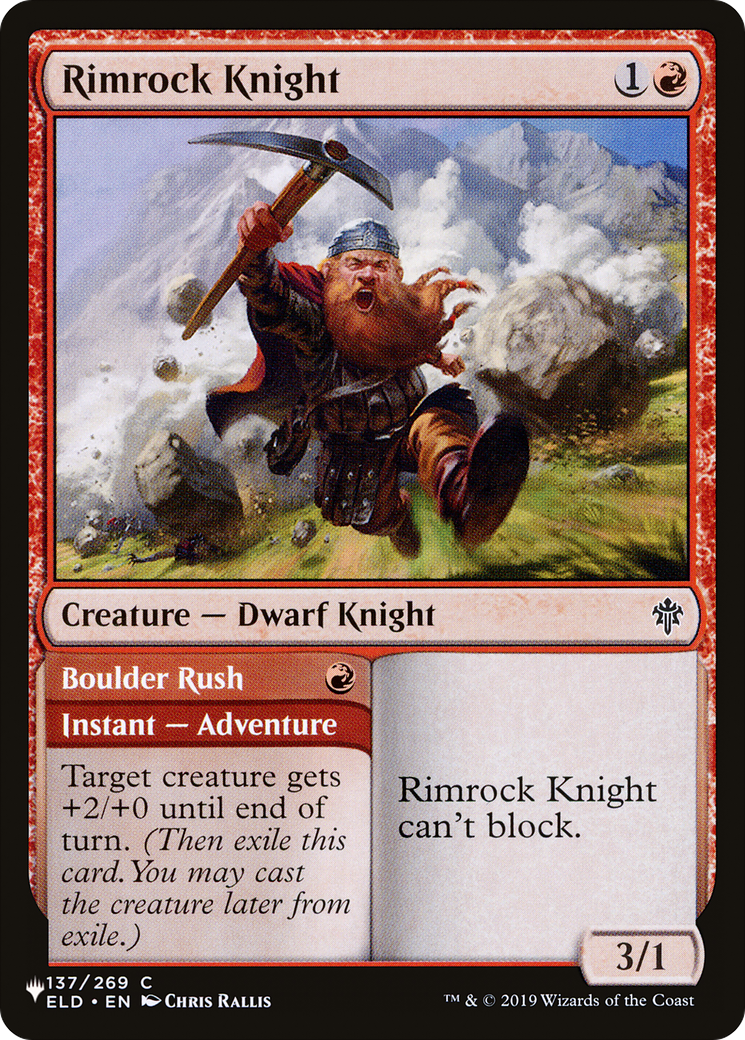 Rimrock Knight // Boulder Rush (LIST-ELD-137) - The List