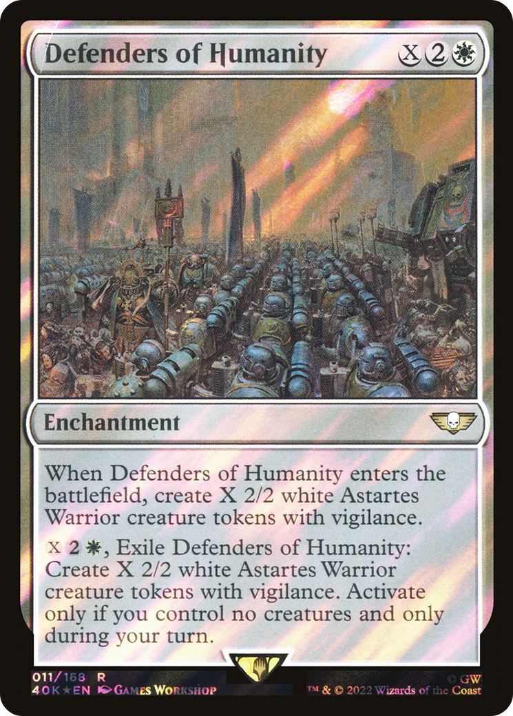 Defenders of Humanity (Surge Foil) (40K-011) - Warhammer 40,000 Commander Foil